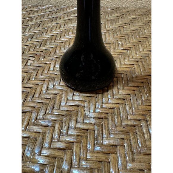 Tall Rounded Edge Art Glass Vase Glossy Black - Picture 4 of 6